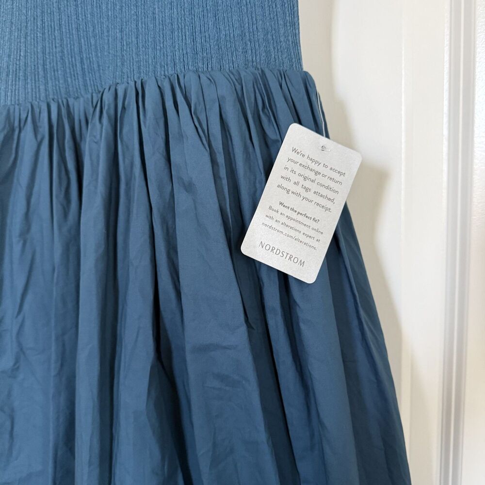 NWT Nordstrom En Saison Lafayette Mixed Media Maxi dress medium teal - Picture 10 of 14